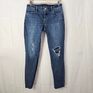Lucky Brand Lolita Skinny Jeans 4/27 Ankle Blue Low Rise Distressed Denim Pants